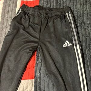 Black and White Adidas trackpants